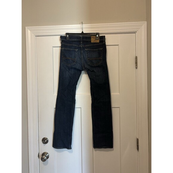 Hollister Men Slim Straight Dark Wash Blue Denim Jeans Size 30x32 Cotton Blend - Picture 6 of 6